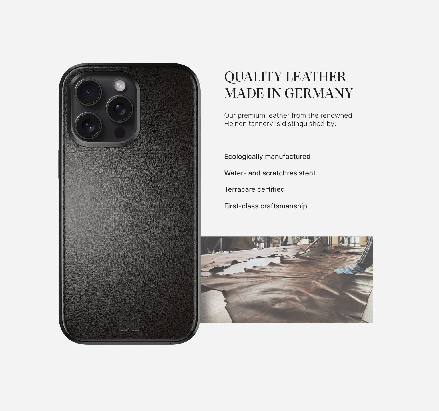 Aluminum Leather Case | iPhone 15 Pro Max | Space Black