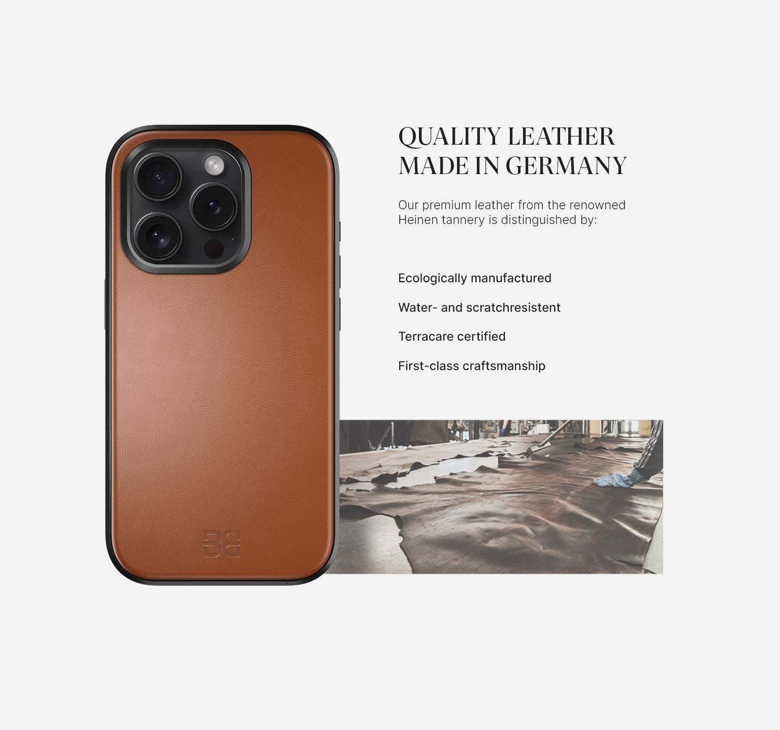 Aluminum Leather Case | iPhone 15 Pro | Black Coffee