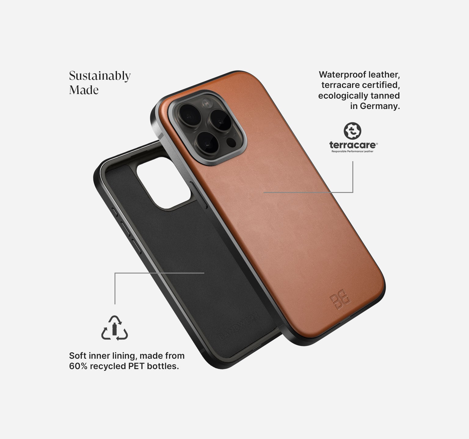 Aluminum Leather Case | iPhone 15 Pro Max | Black Coffee