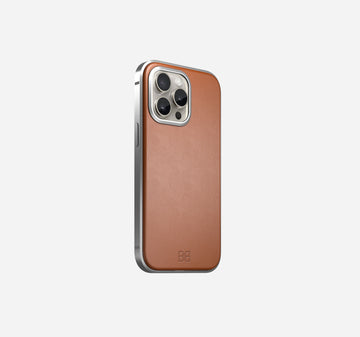 Aluminum Leather Case | iPhone 15 Pro Max | Mokka Brown