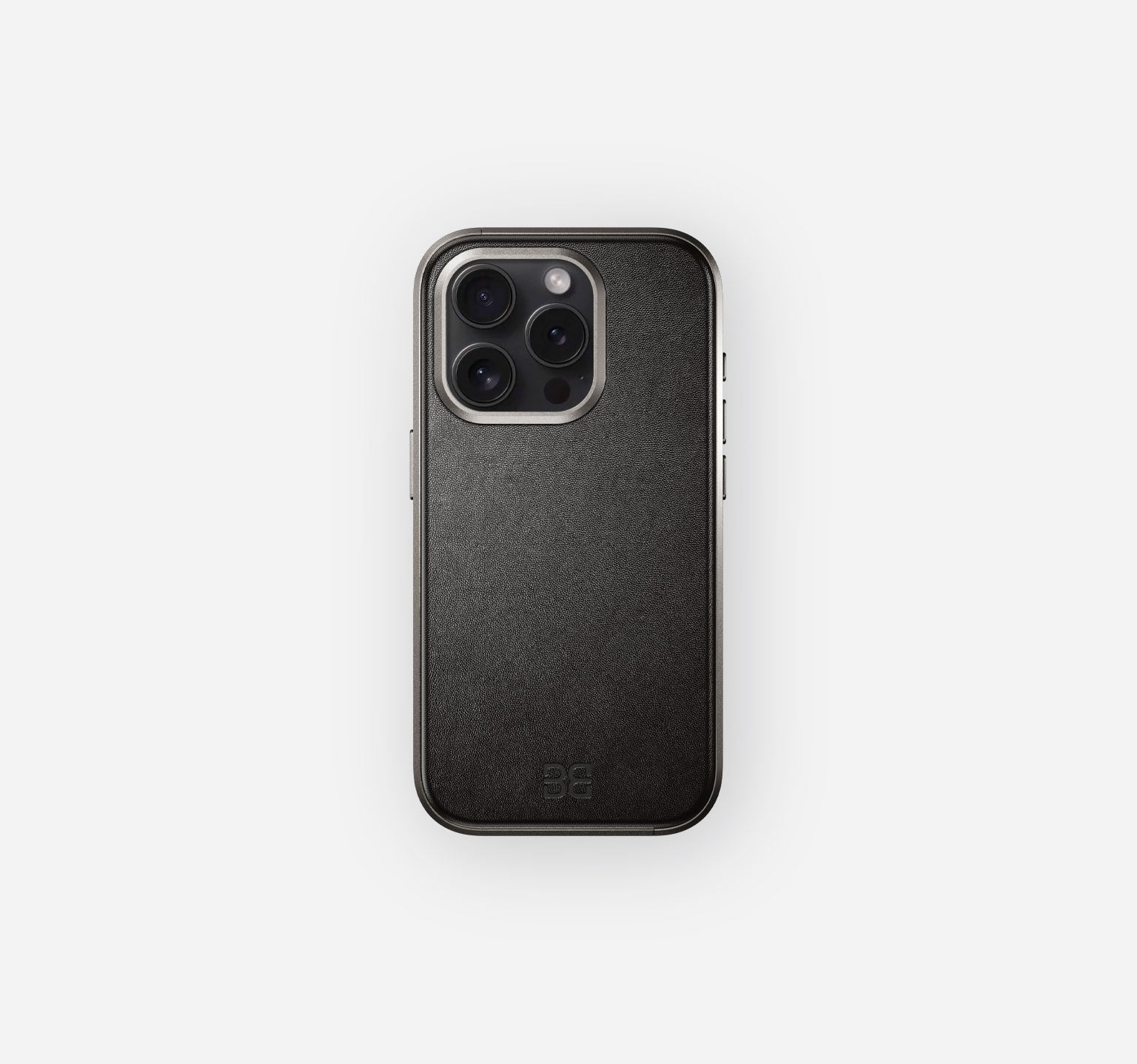 Titanium Leather Case | iPhone 15 Pro | Slate Black