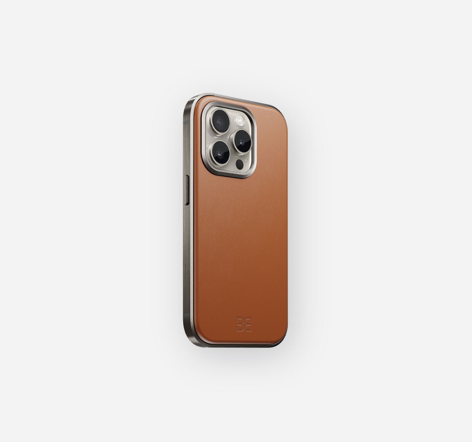 Titanium Leather Case | iPhone 15 Pro | Mokka Brown