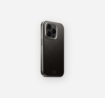 Titanium Leather Case | iPhone 15 Pro | Slate Black