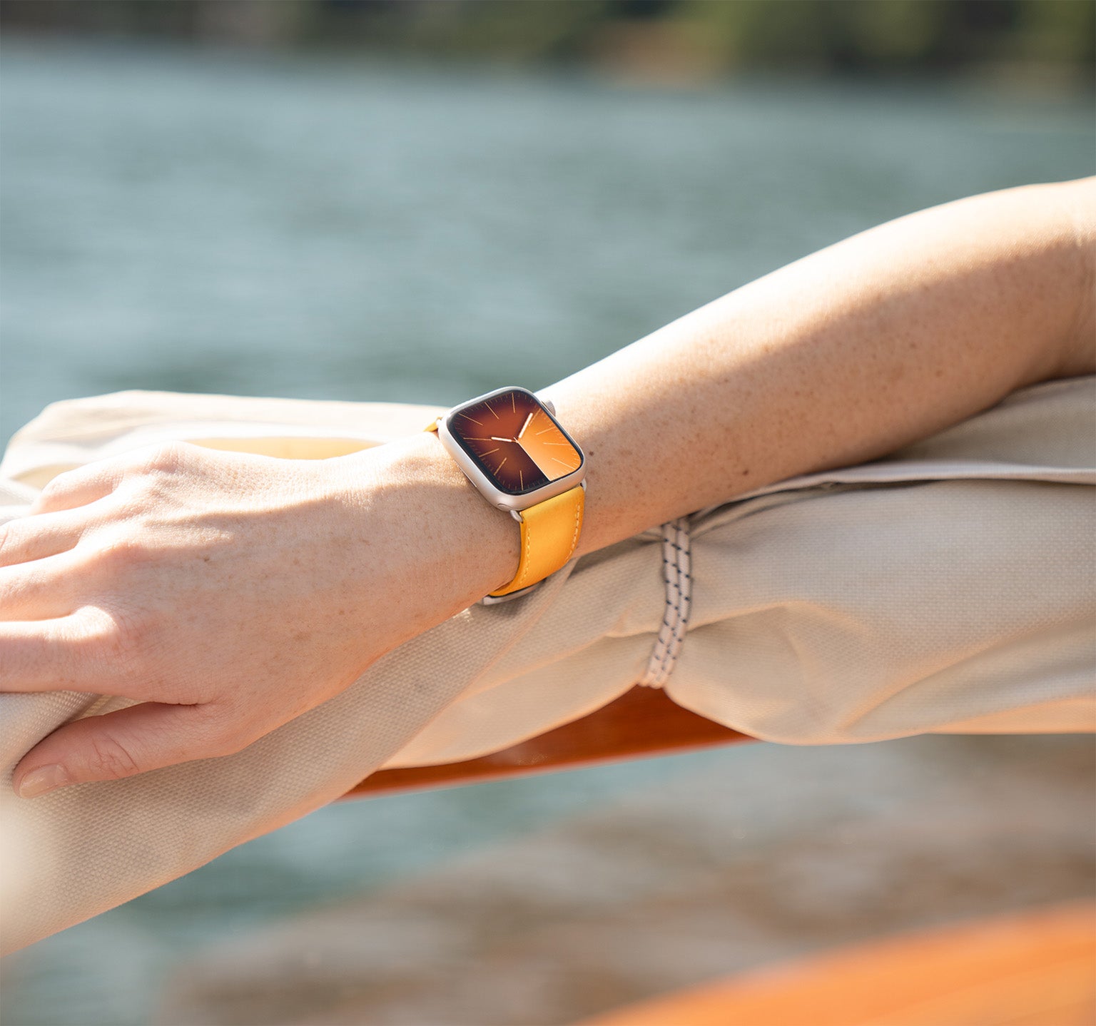 Waterproof Leather Band | Orange Pop