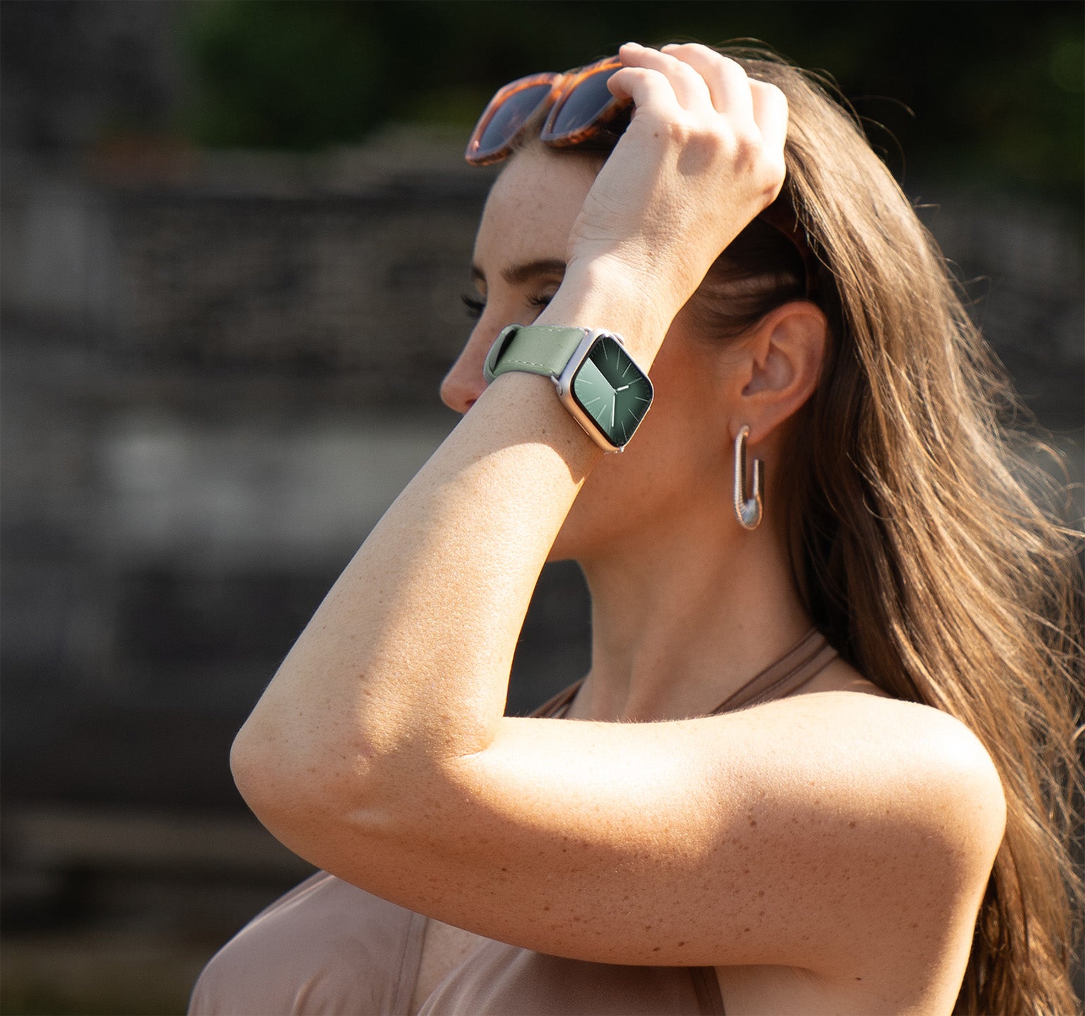 Waterproof Leather Band | Sage Green