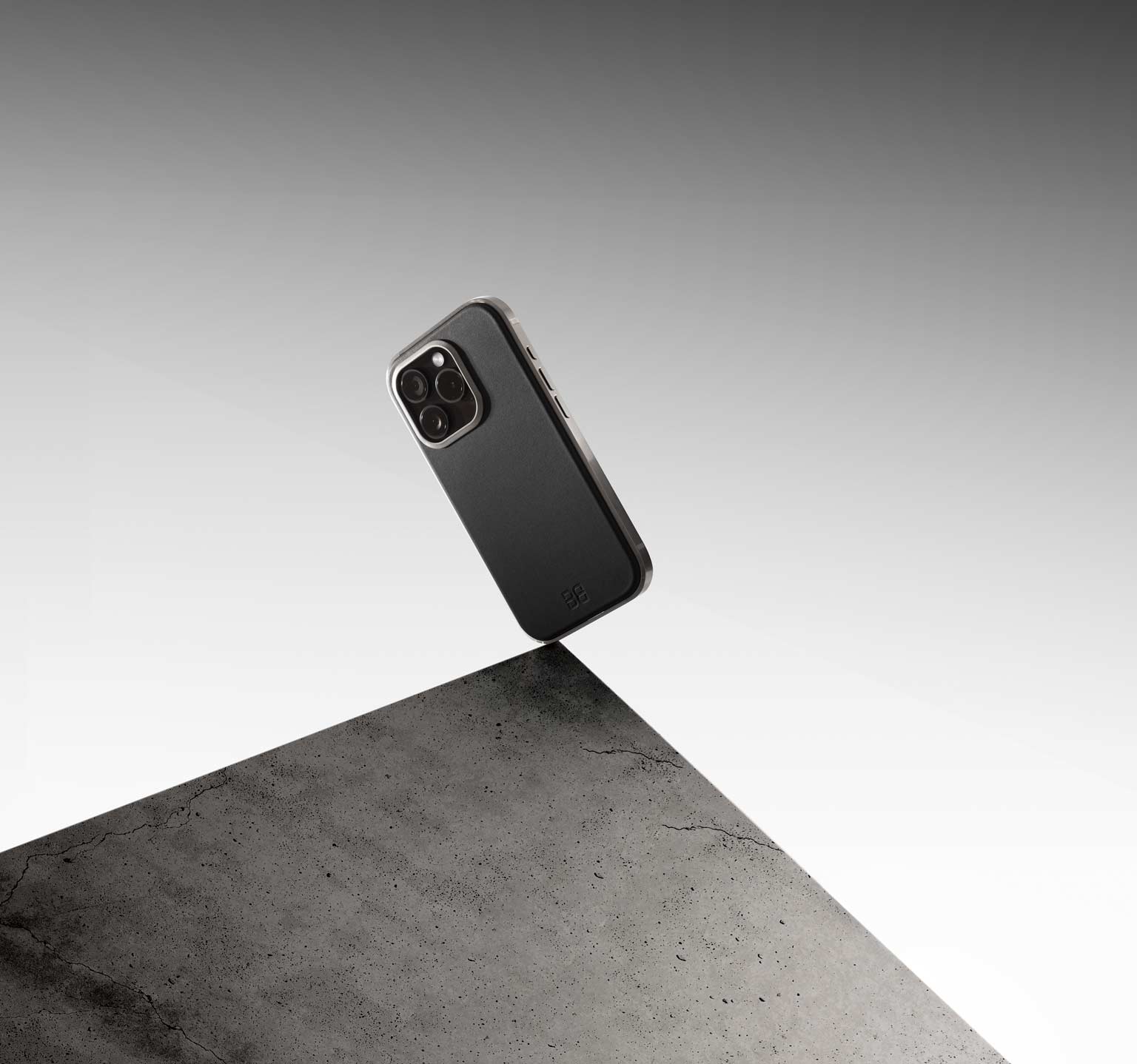 Titanium Leather Case | iPhone 15 Pro | Slate Black