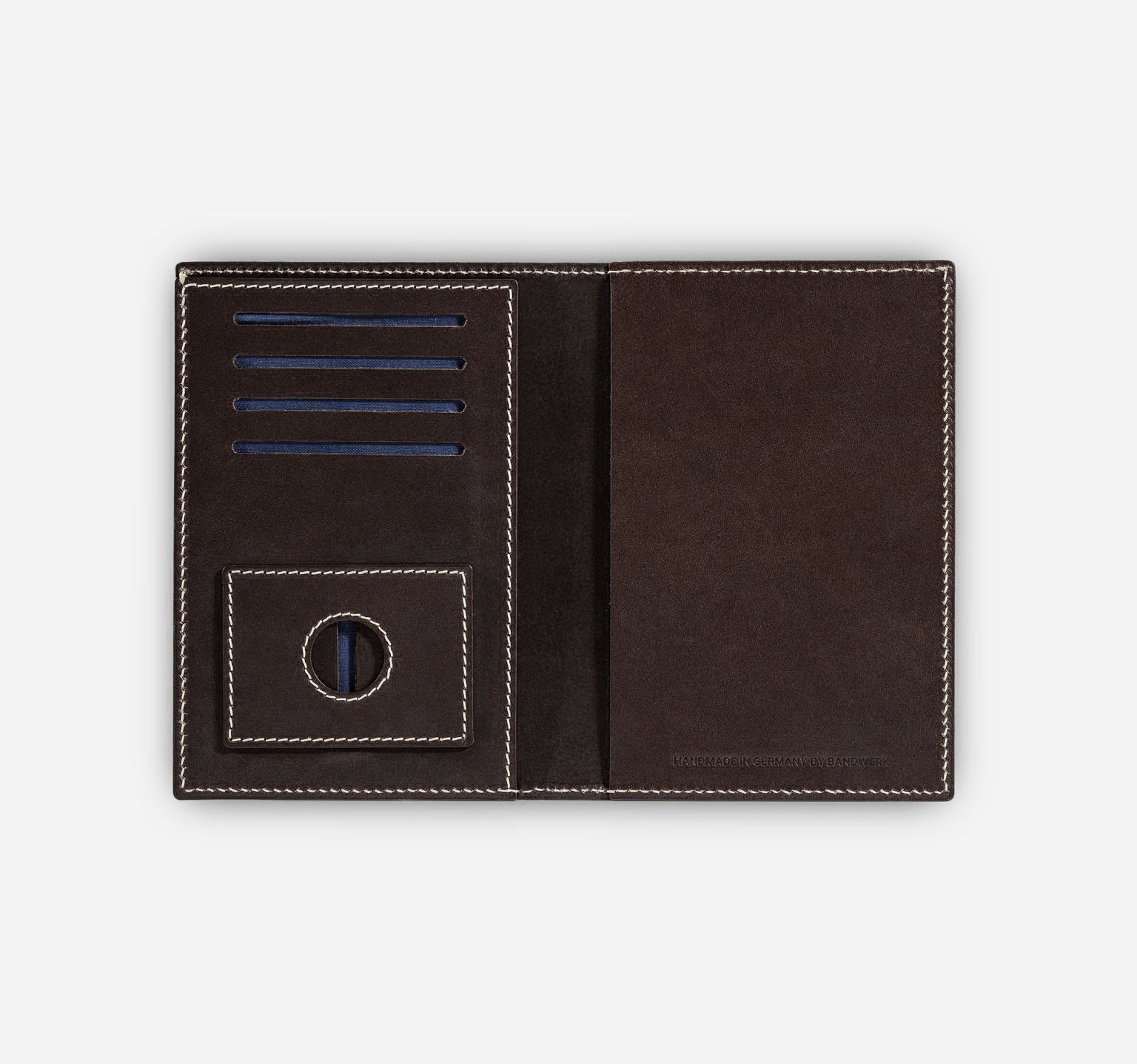 Nappa | Dark Brown Contrast Seam | Passport Cover