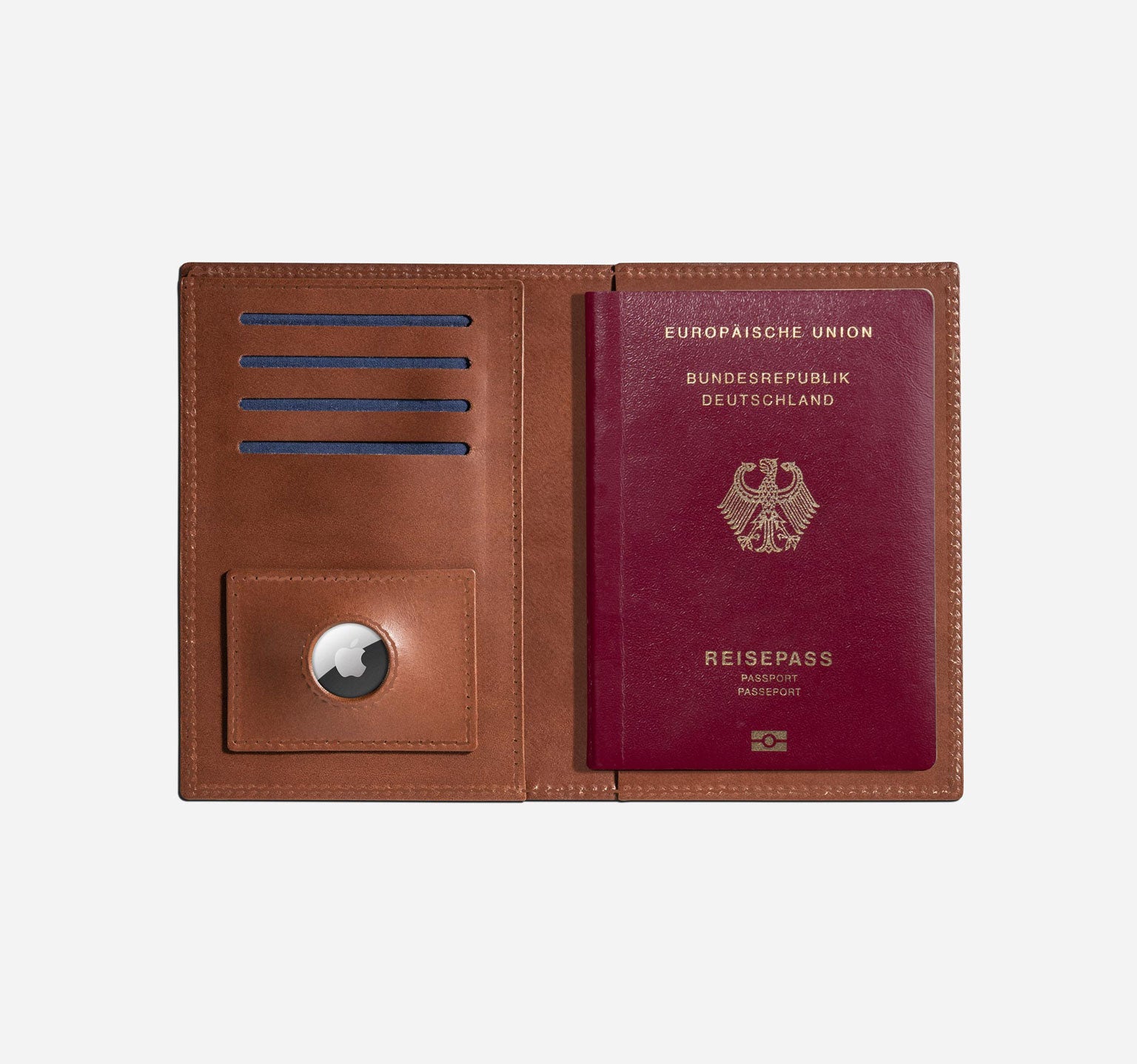 Nappa | Light Brown Tone-on-Tone | Passport Cover