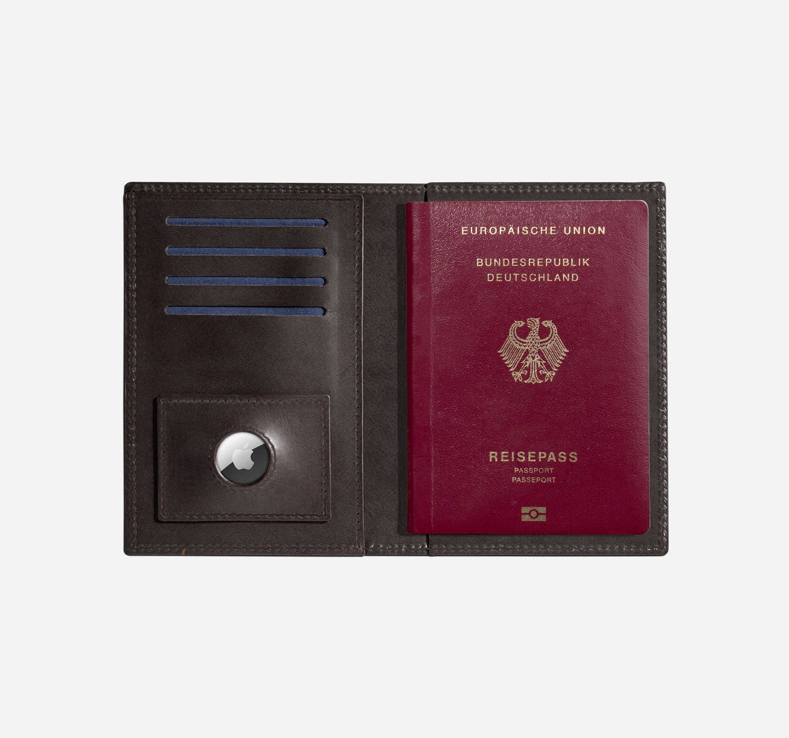 Nappa | Dark Brown Tone-on-Tone | Passport Cover