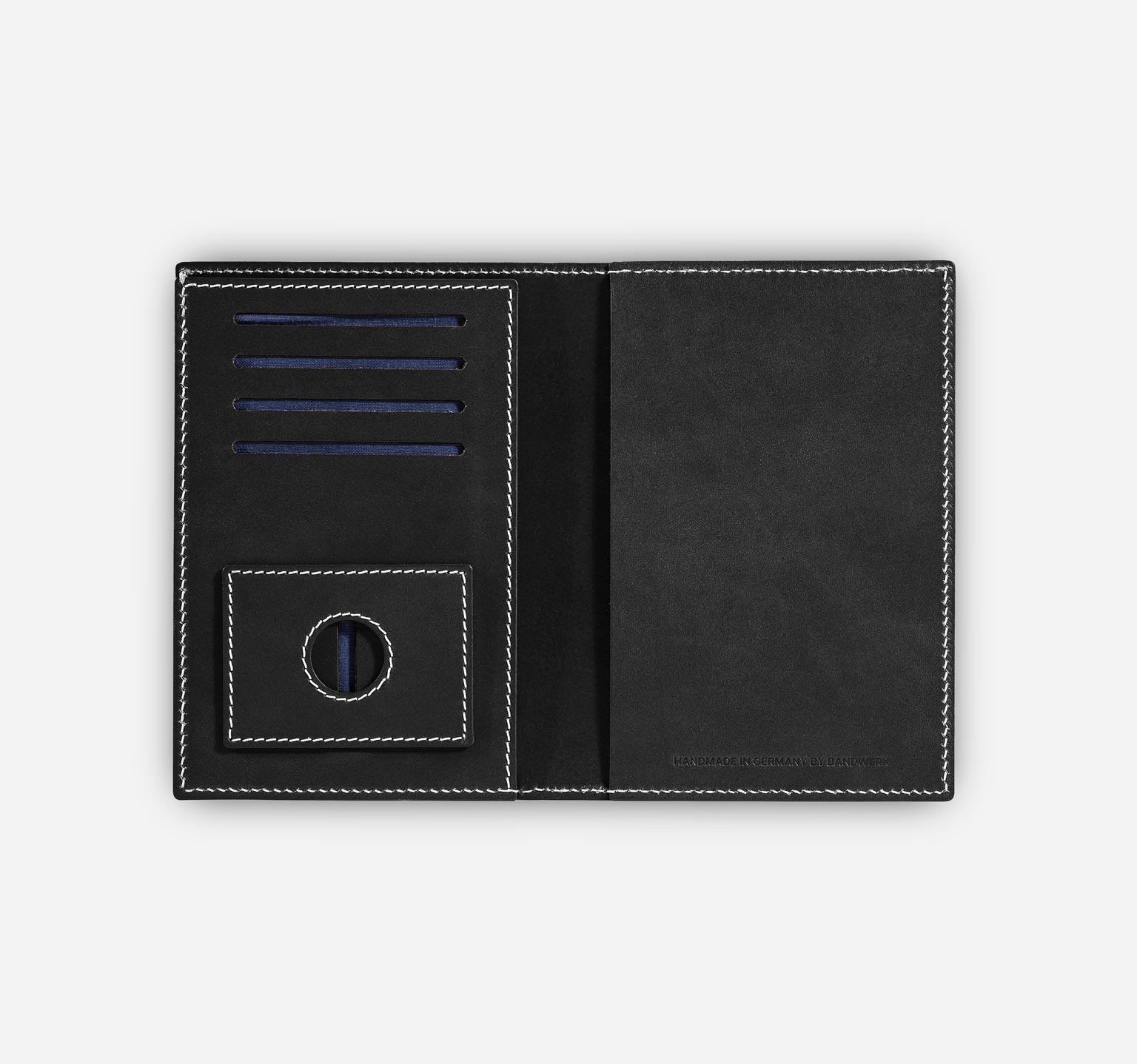 Nappa | Black Contrast Seam | Passport Cover